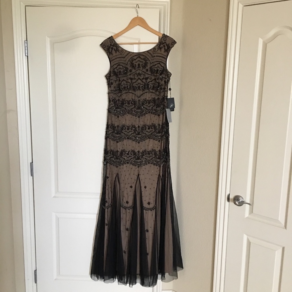 Adrianna Papell Long Beaded Dress, Size US 12